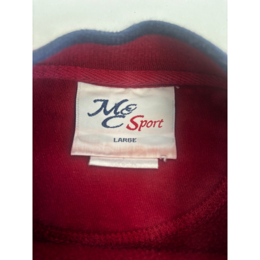 M&C Sport Mens Greatest Golfer Embroidered Sweatshirt Burgundy Red Large Vintage - Picture 3 of 5